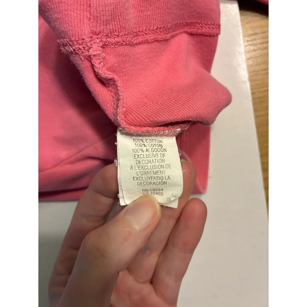 The Childrens Place 2000s Baby Girl Pink Ruffle Neck Long Sleeve Cotton Tee 6-9M